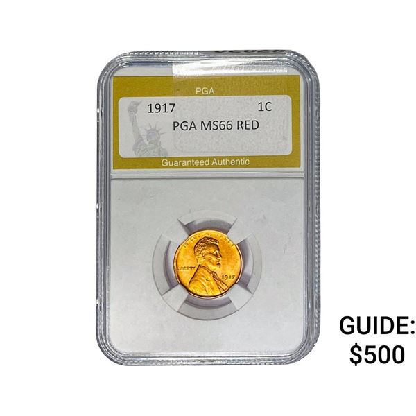 1917 Wheat Cent PGA MS66 RED