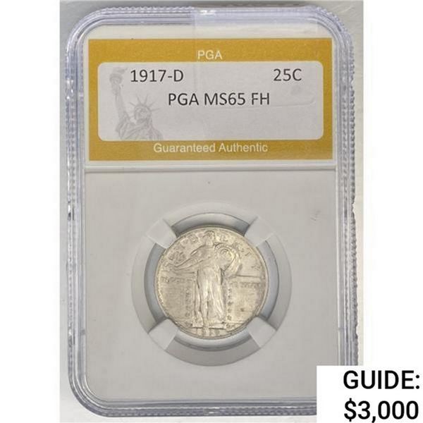 1917-D Ty2 Standing Liberty Quarter PGA MS65 FH