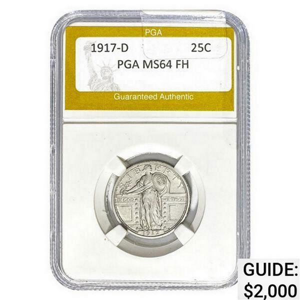 1917-D T1 Standing Liberty Quarter PGA MS64 FH