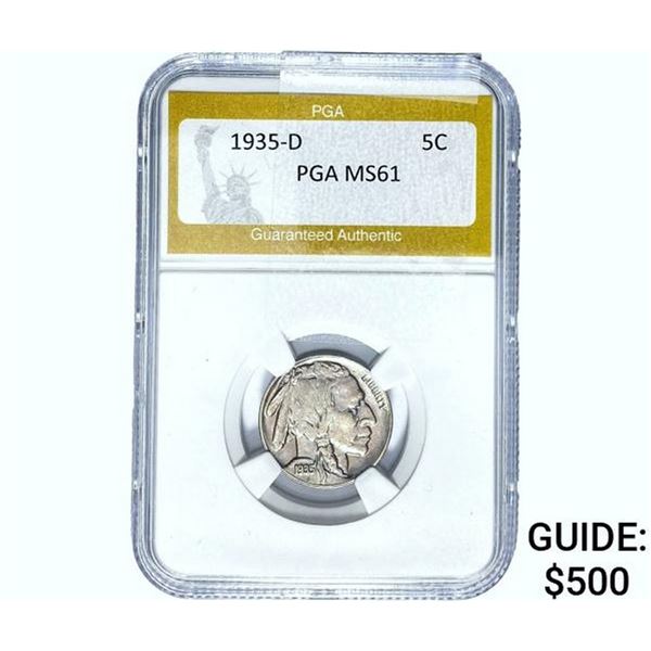 1935-D Buffalo Nickel PGA MS61