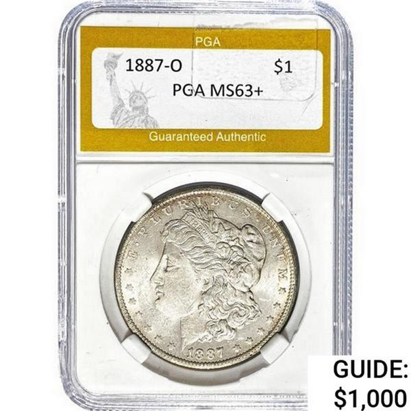 1887-O Morgan Silver Dollar PGA MS63+