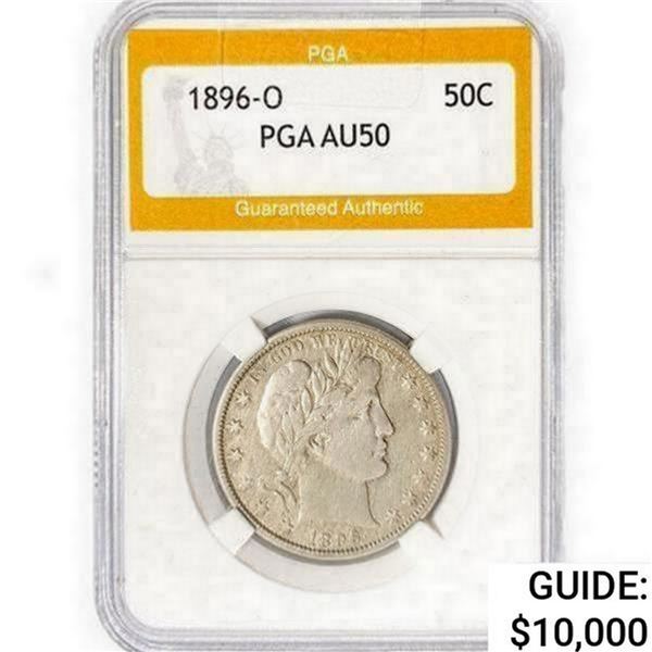 1896-O Barber Half Dollar PGA AU50