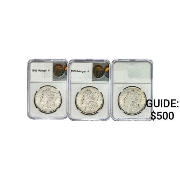 [3 Coins] 1886-1921 Morgan Silver Dollar