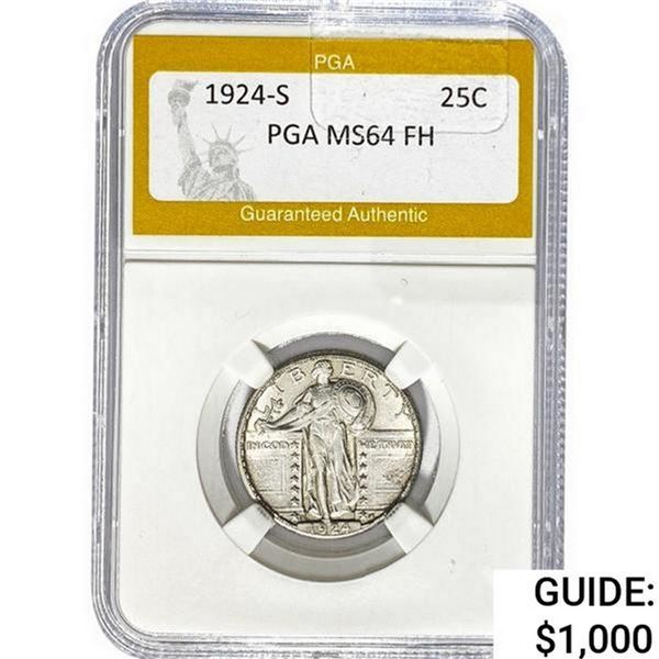1924-S Standing Liberty Quarter PGA MS64 FH