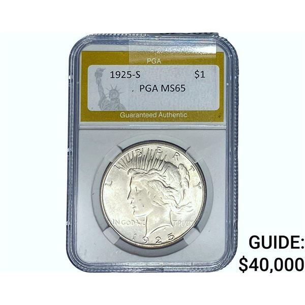 1925-S Silver Peace Dollar PGA MS65