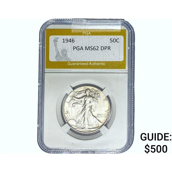 1946 Walking Liberty Half Dollar PGA MS62 DPR