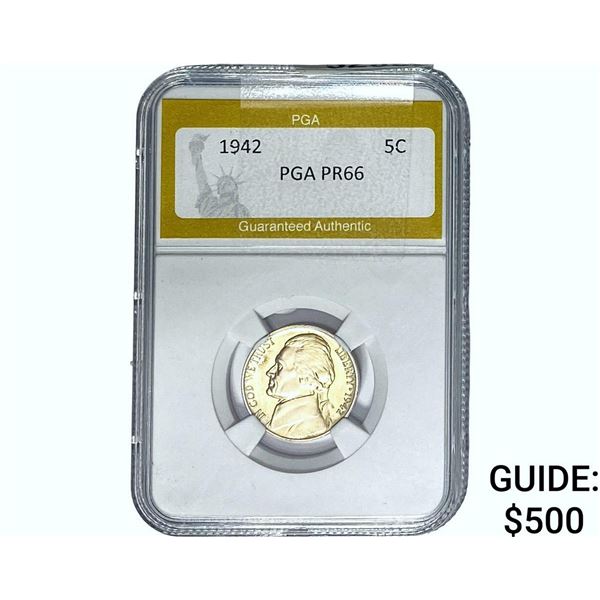 1942 Jefferson Nickel PGA PR66