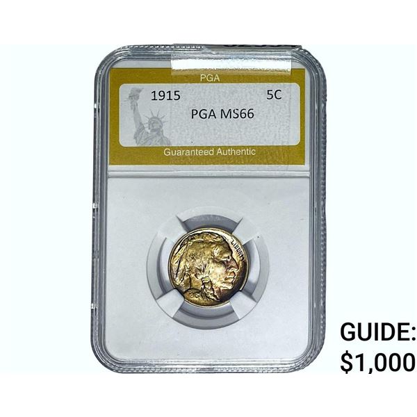 1913 TYPE 1 Buffalo Nickel PGA MS66