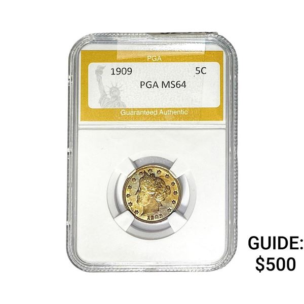 1909 Liberty Victory Nickel PGA MS64