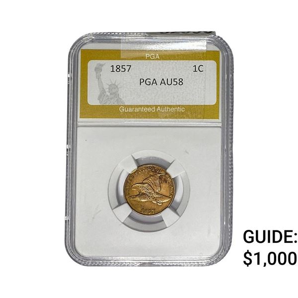 1857 Flying Eagle Cent PGA AU58
