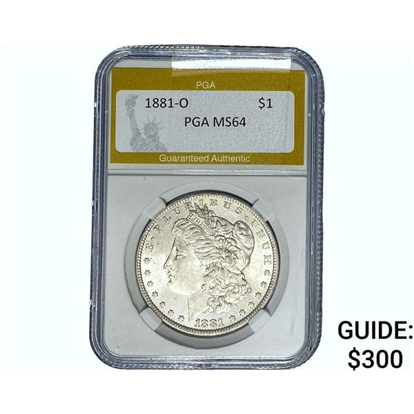 1881-O Morgan Silver Dollar PGA MS64