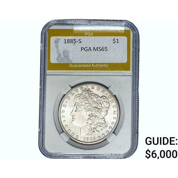 1885-S Morgan Silver Dollar PGA MS65