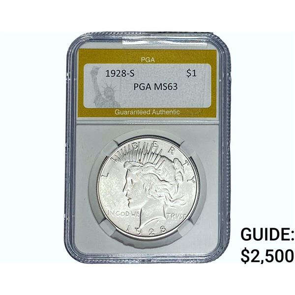 1928-S Silver Peace Dollar PGA MS63