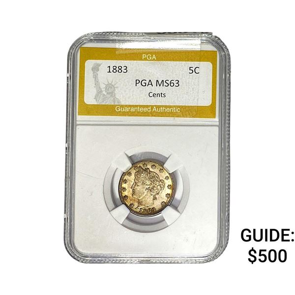 1883 Liberty Victory Nickel PGA MS63 w/CENTS