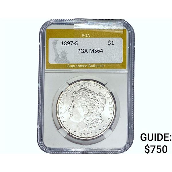 1897-S Morgan Silver Dollar PGA MS64