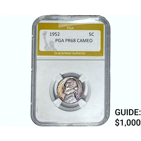 1952 Jefferson Nickel PGA PR68 CAMEO