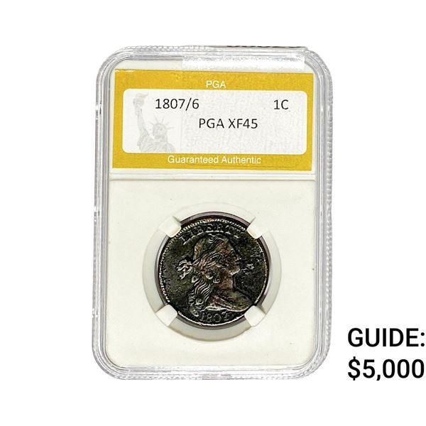 1807/6 Draped Bust Large Cent PGA XF45