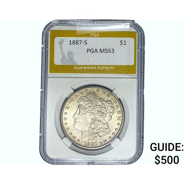 1887-S Morgan Silver Dollar PGA MS63