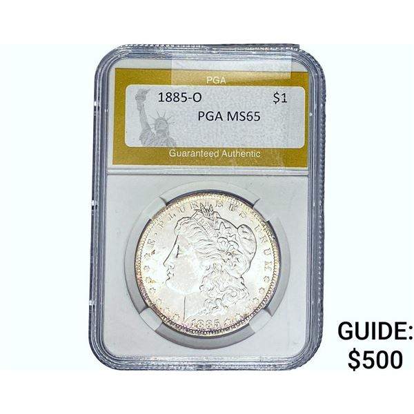 1885-O Morgan Silver Dollar PGA MS65