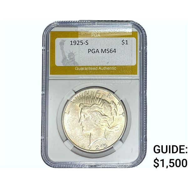 1925-S Silver Peace Dollar PGA MS64