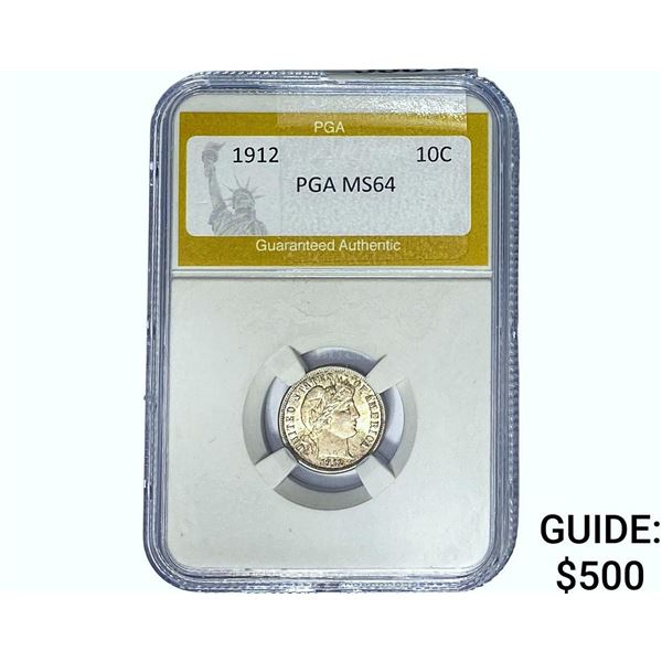 1912 Barber Dime PGA MS64