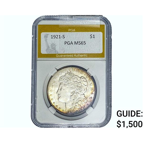1921-S Morgan Silver Dollar PGA MS65