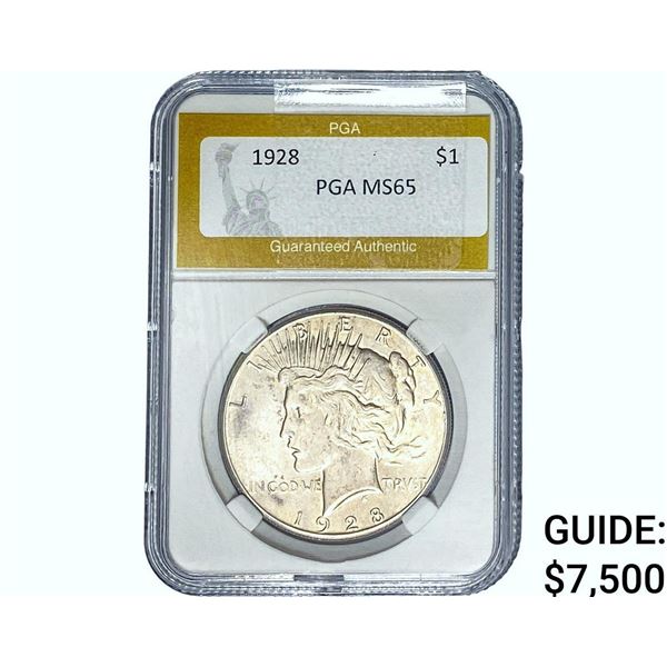 1928 Silver Peace Dollar PGA MS65