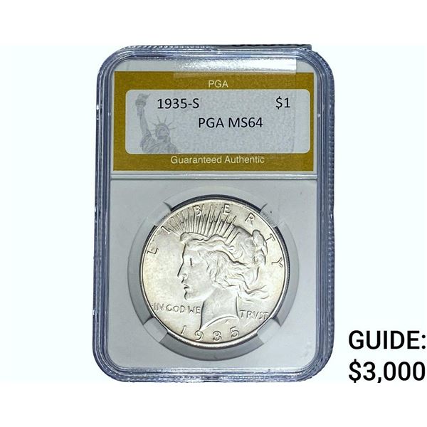 1935-S Silver Peace Dollar PGA MS64