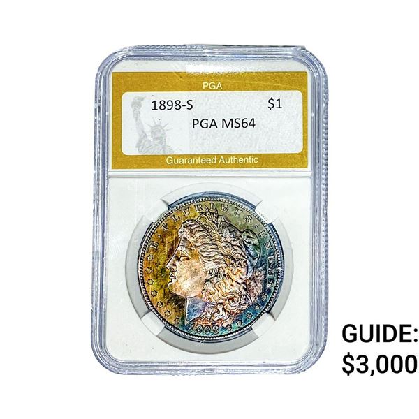1898-S Morgan Silver Dollar PGA MS64