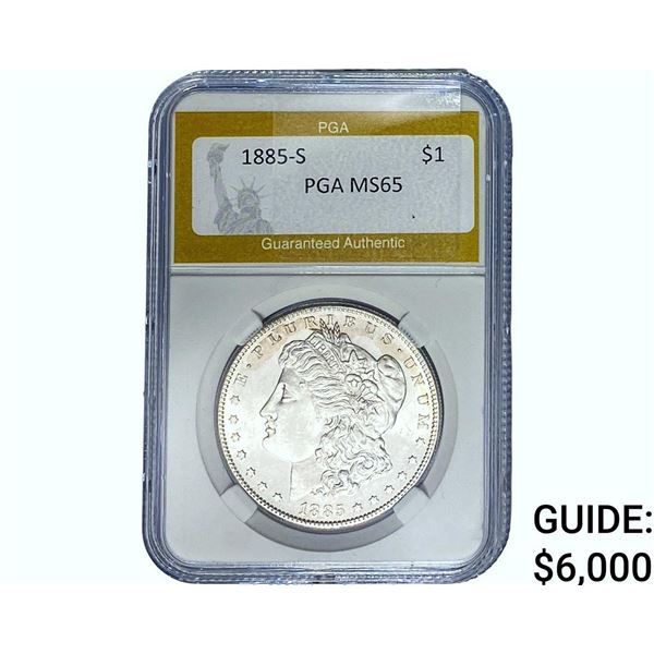 1885-S Morgan Silver Dollar PGA MS65