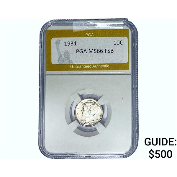 1931 Mercury Silver Dime PGA MS66 FSB