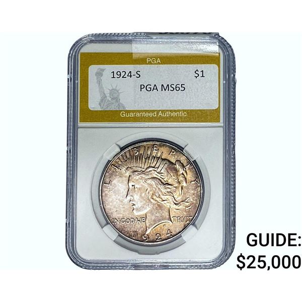1924-S Silver Peace Dollar PGA MS65