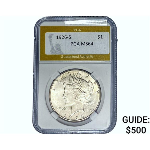 1926-S Silver Peace Dollar PGA MS64