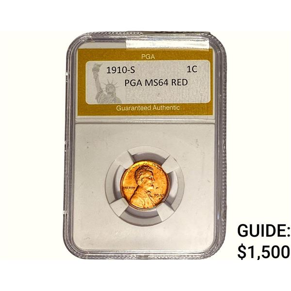 1910-S Wheat Cent PGA MS64 RED