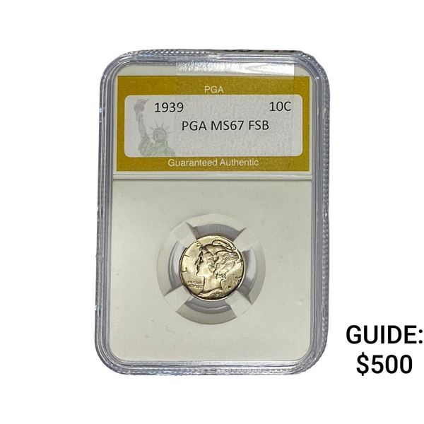 1939 Mercury Silver Dime PGA MS67 FSB