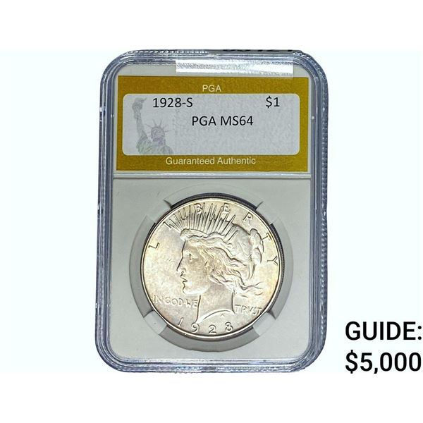 1928-S Silver Peace Dollar PGA MS64
