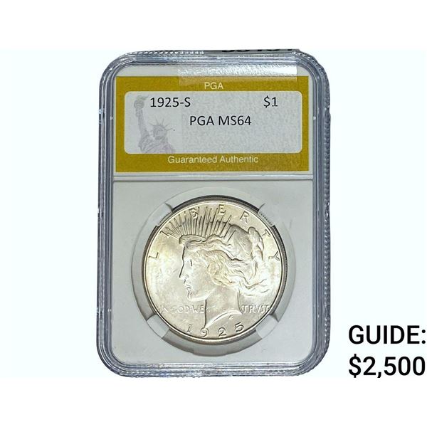 1925-S Silver Peace Dollar PGA MS64