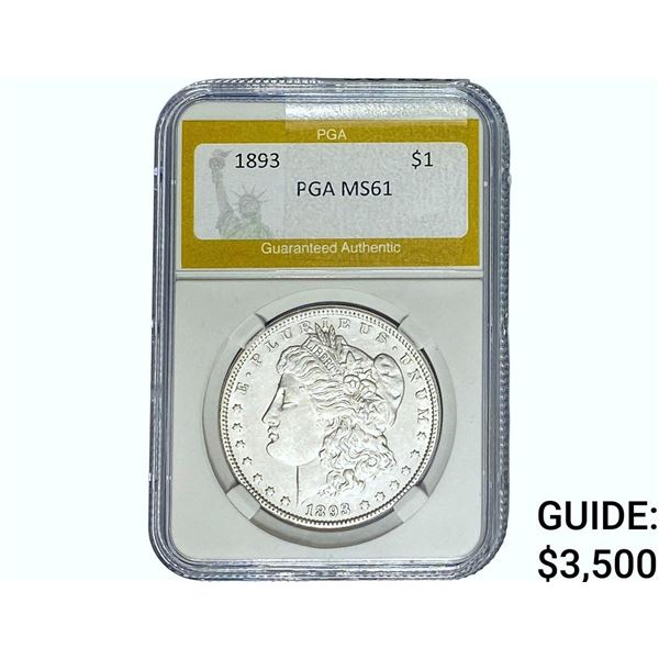 1893 Morgan Silver Dollar PGA MS61