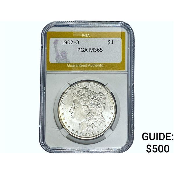 1902-O Morgan Silver Dollar PGA MS65