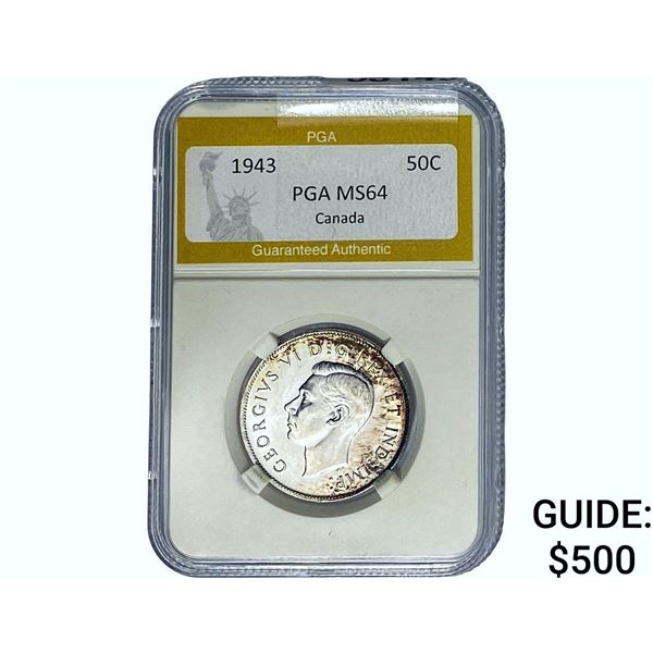 1943 50C CANADA PGA MS64