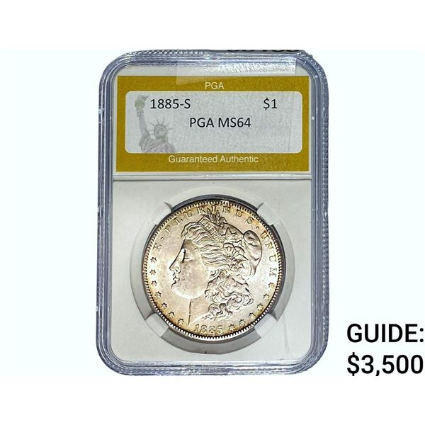 1885-S Morgan Silver Dollar PGA MS64