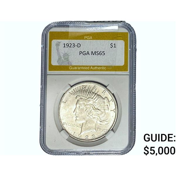 1923-D Silver Peace Dollar PGA MS65