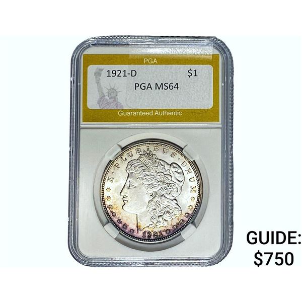 1921-D Morgan Silver Dollar PGA MS64