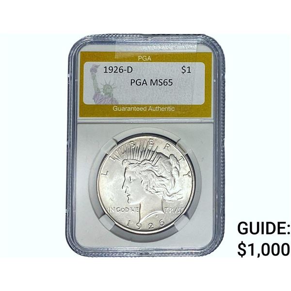 1926-D Silver Peace Dollar PGA MS65