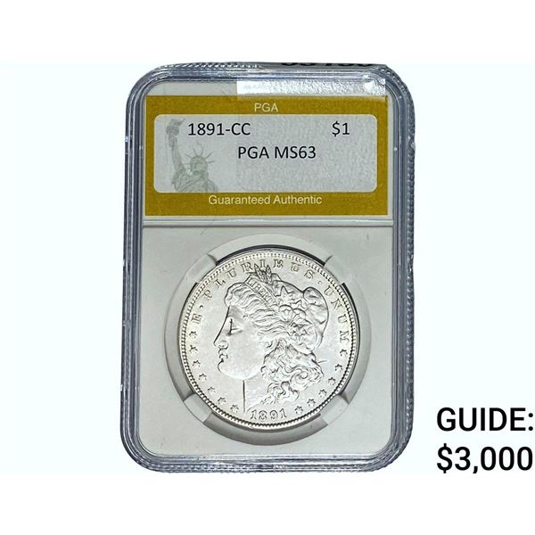 1891-CC Morgan Silver Dollar PGA MS63