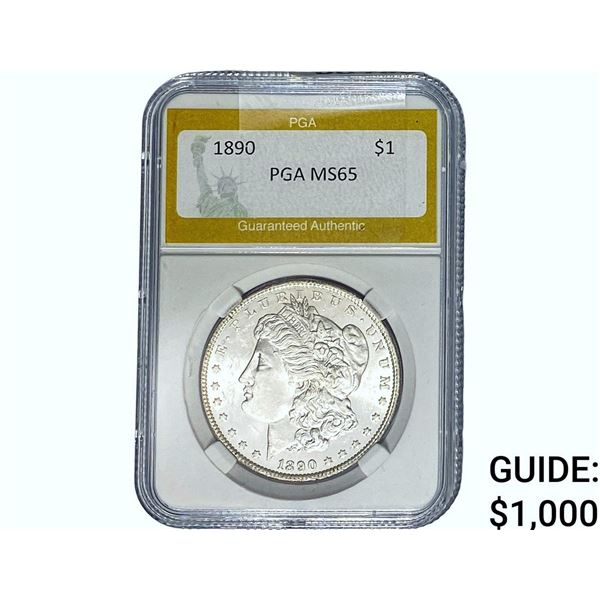 1890 Morgan Silver Dollar PGA MS65