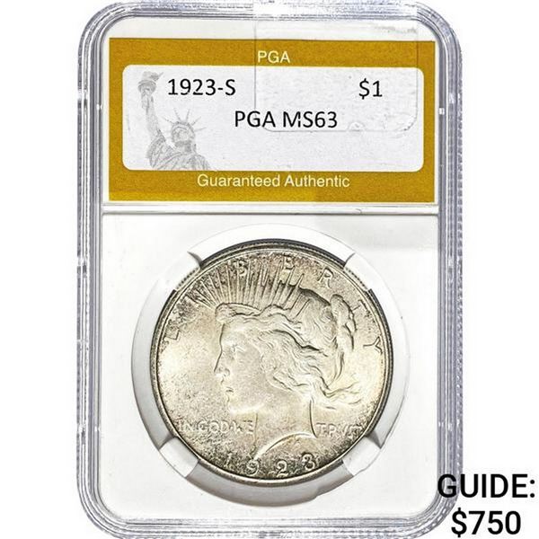 1923-S Silver Peace Dollar PGA MS63