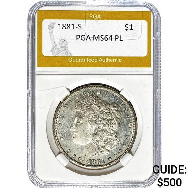 1881-S Morgan Silver Dollar PGA MS64
