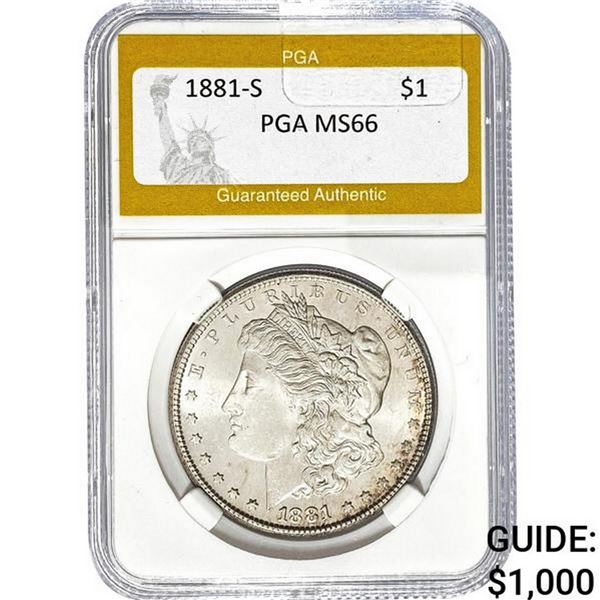 1881-S Morgan Silver Dollar PGA MS66
