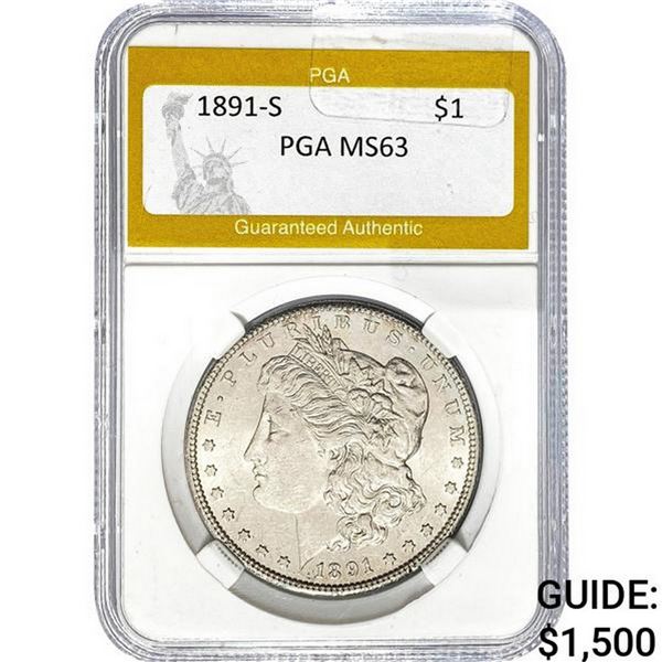1891-S Morgan Silver Dollar PGA MS63